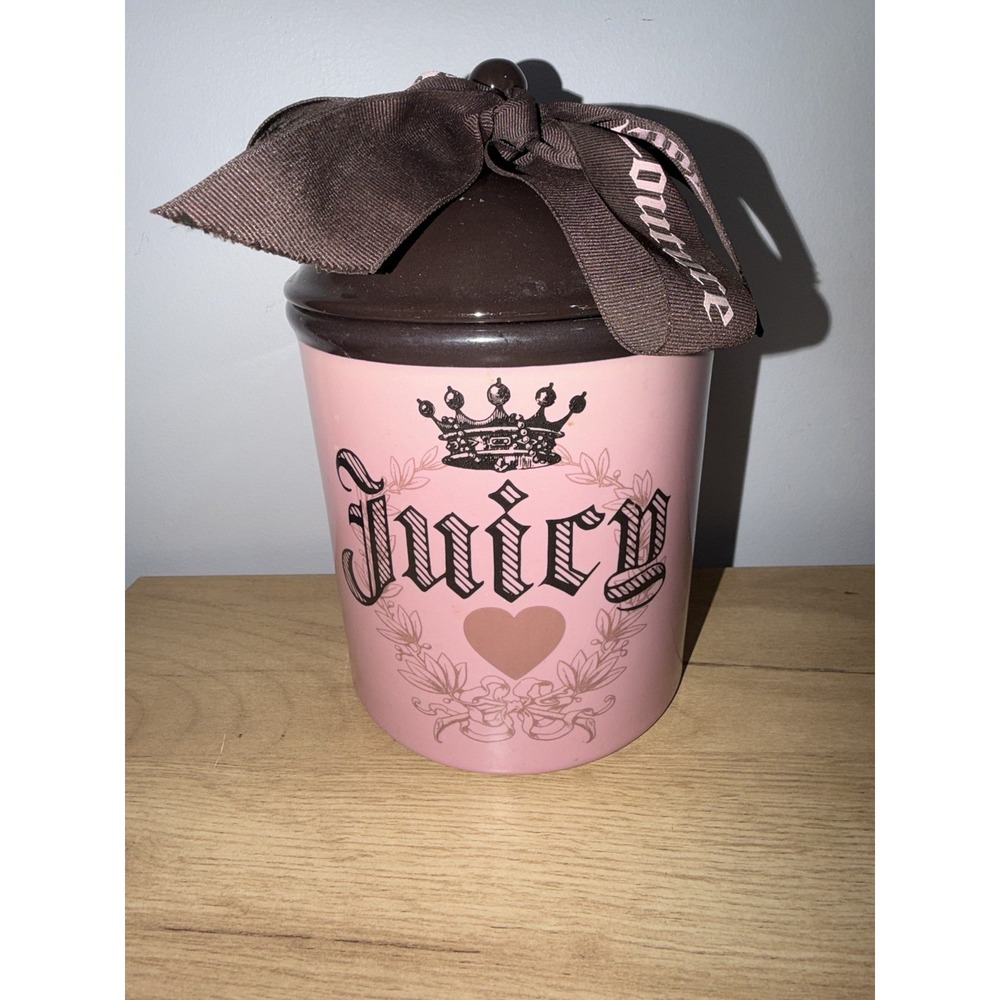 JUICY COUTURE COOKIE/DOG TREAT JAR PINK BROWN Y2K RARE HTF NO CHIPS